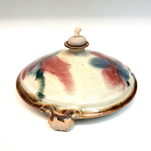 #231012 Oil Lamp, Red/Blue/Teal $16.50 at Hunter Wolff Gallery